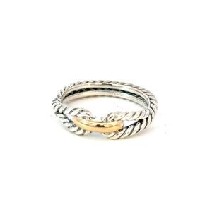 David Yurman Ladies Ring Size 7, 18k Gold & Sterling Silver Estate DY625
